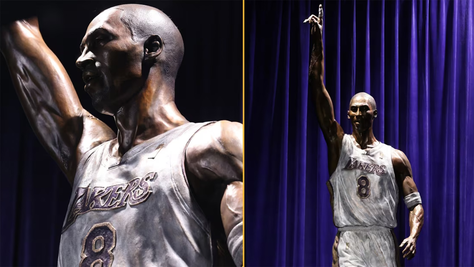 The Los Angeles Lakers unveiled a statue on Feb. 8, 2024. Honoring NBA legend Kobe Bryant who played for the franchise for 20 years, spanning from 1996 to 2016.  