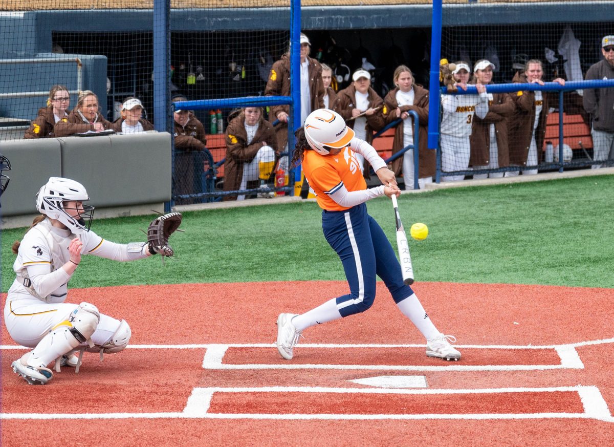 Infielder Amaya Lee hits the ball during a game on Feb. 10. 