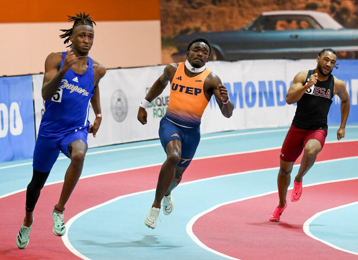 Xavier Butler races against the competition at a track meet on Jan 26. 