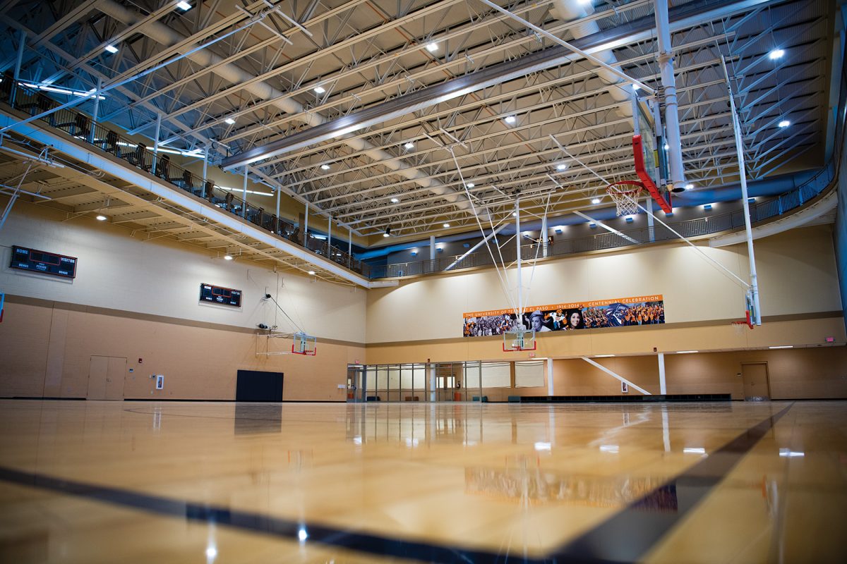 UTEP Recreation center has two basketball courts for students to utilize in their free time.