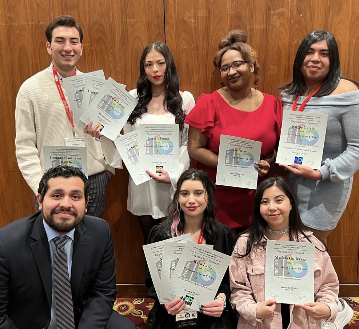 “Cue the Miners,” an online media platform started in January 2024, spotlights design, technology and stage management students, the voices who bring UTEP theatre productions to life. Photo courtesy of @cue_the_miners on Instagram.