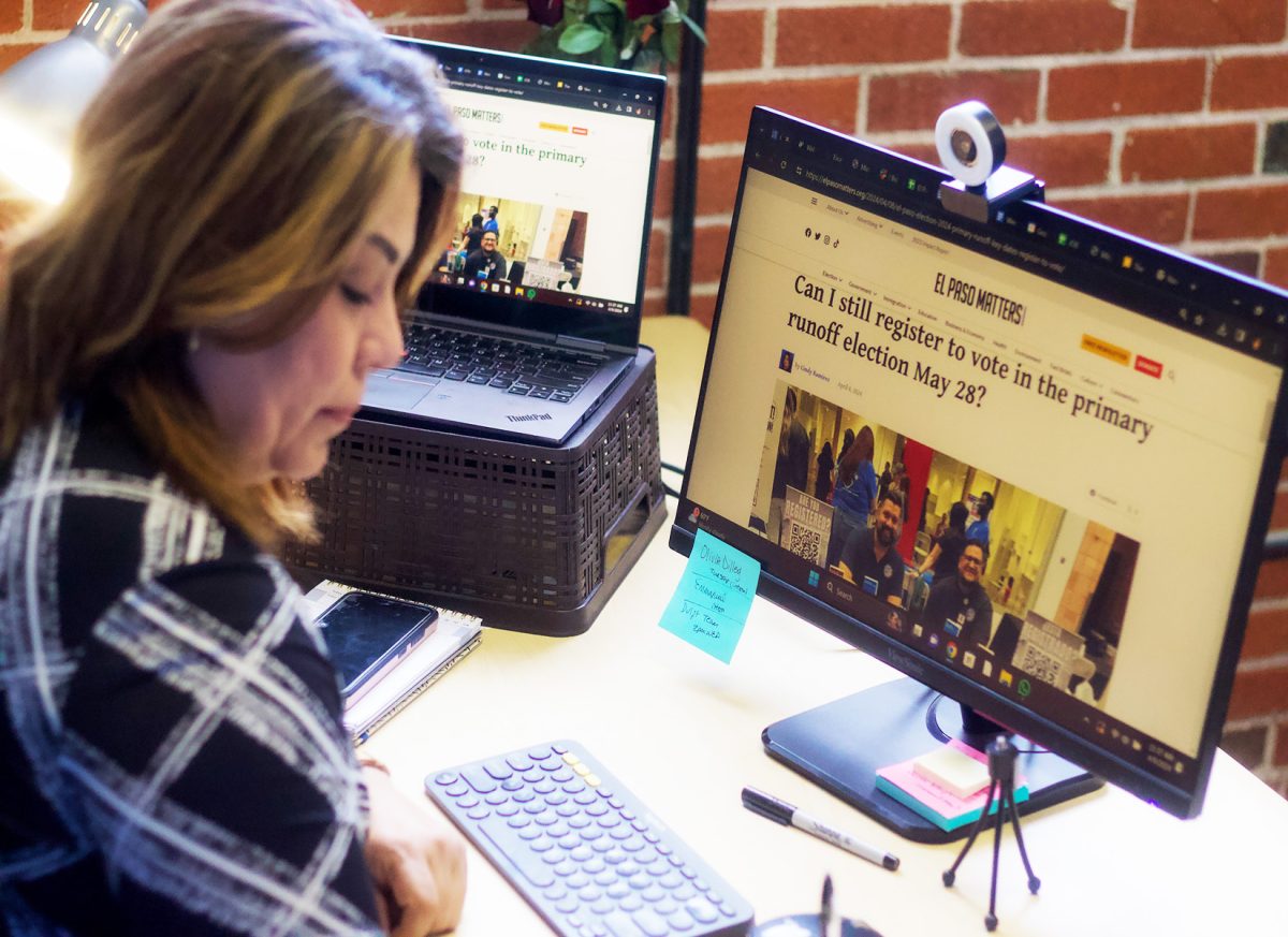 Cindy Ramirez, editor and journalist for El Paso Matters, in action.