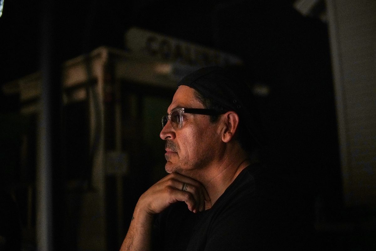 Director Tim Hernandez inspects the set while he is in production for "All They Will Call You: The Documentary". Photo courtesy of Tim Hernandez.
