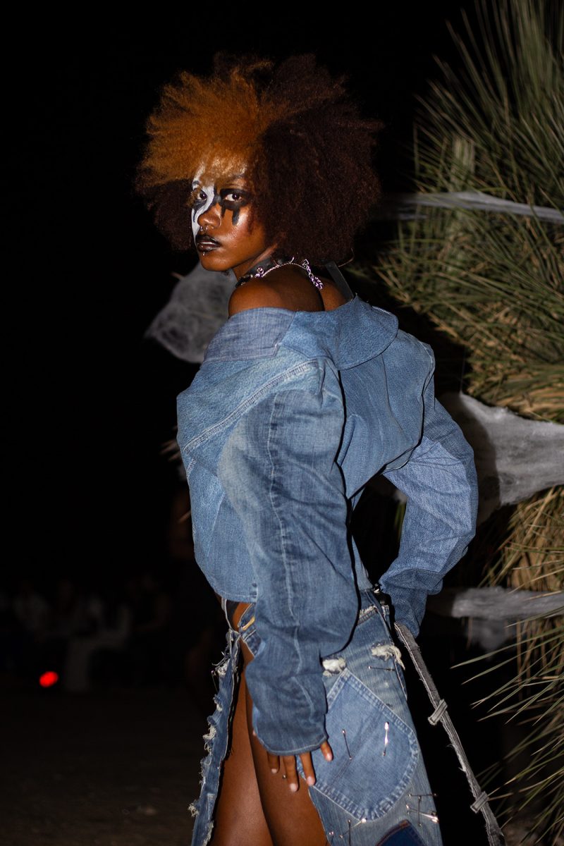 Dressed in full denim attire, models walk for 7D2 Couture.