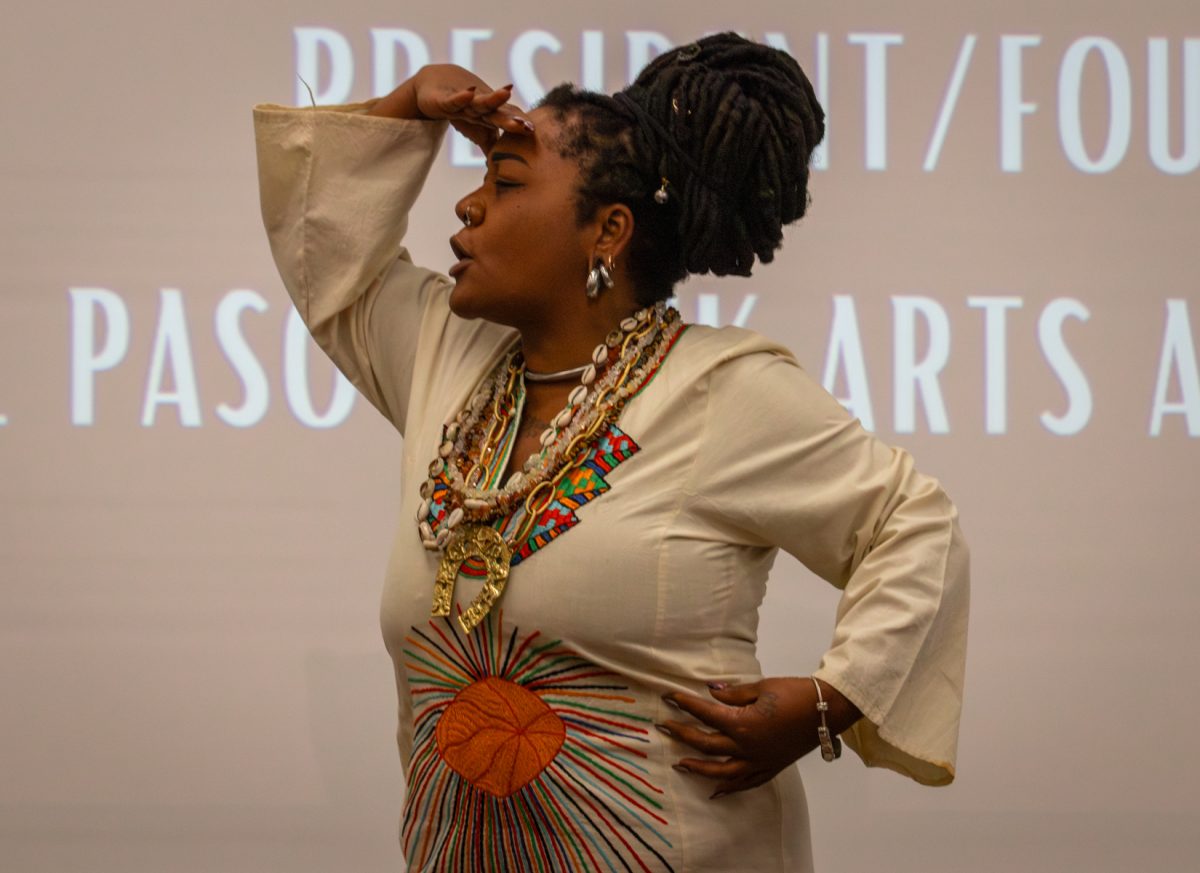 Performed by the director of El Paso’s black art association Janace Griffin, the poem “Ego Tripping” celebrates black identity and black women’s foundational role in the world. 