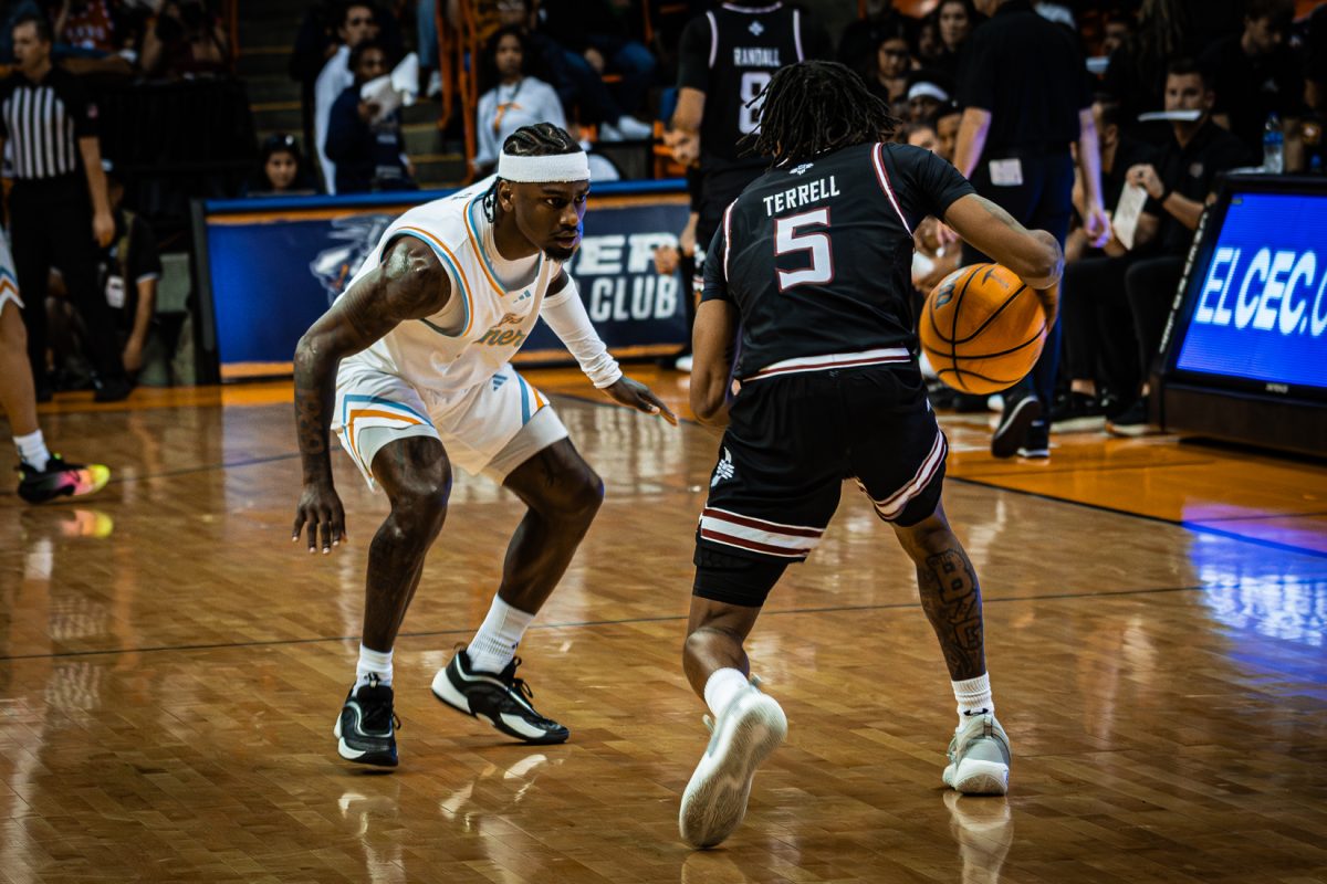UTEP junior guard Caleb Blackwell played against the NMSU Aggies, winning 91-88 on Feb 7. 