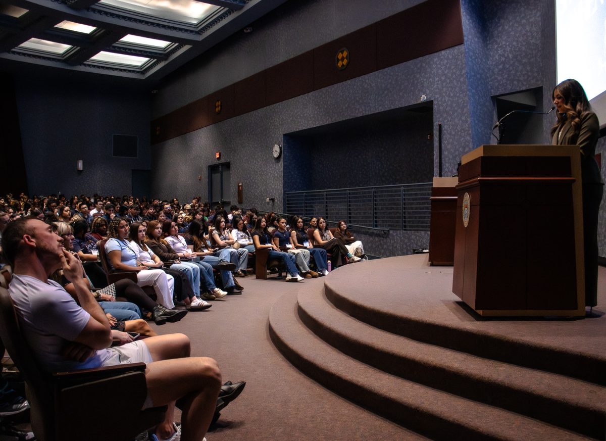 Students attend sessions during the Miners Leadership Summit on Feb. 27 in the Undergraduate Learning Center at the University of Texas at El Paso. The one-day event featured keynote speakers, breakout sessions and networking opportunities focused on leadership development.